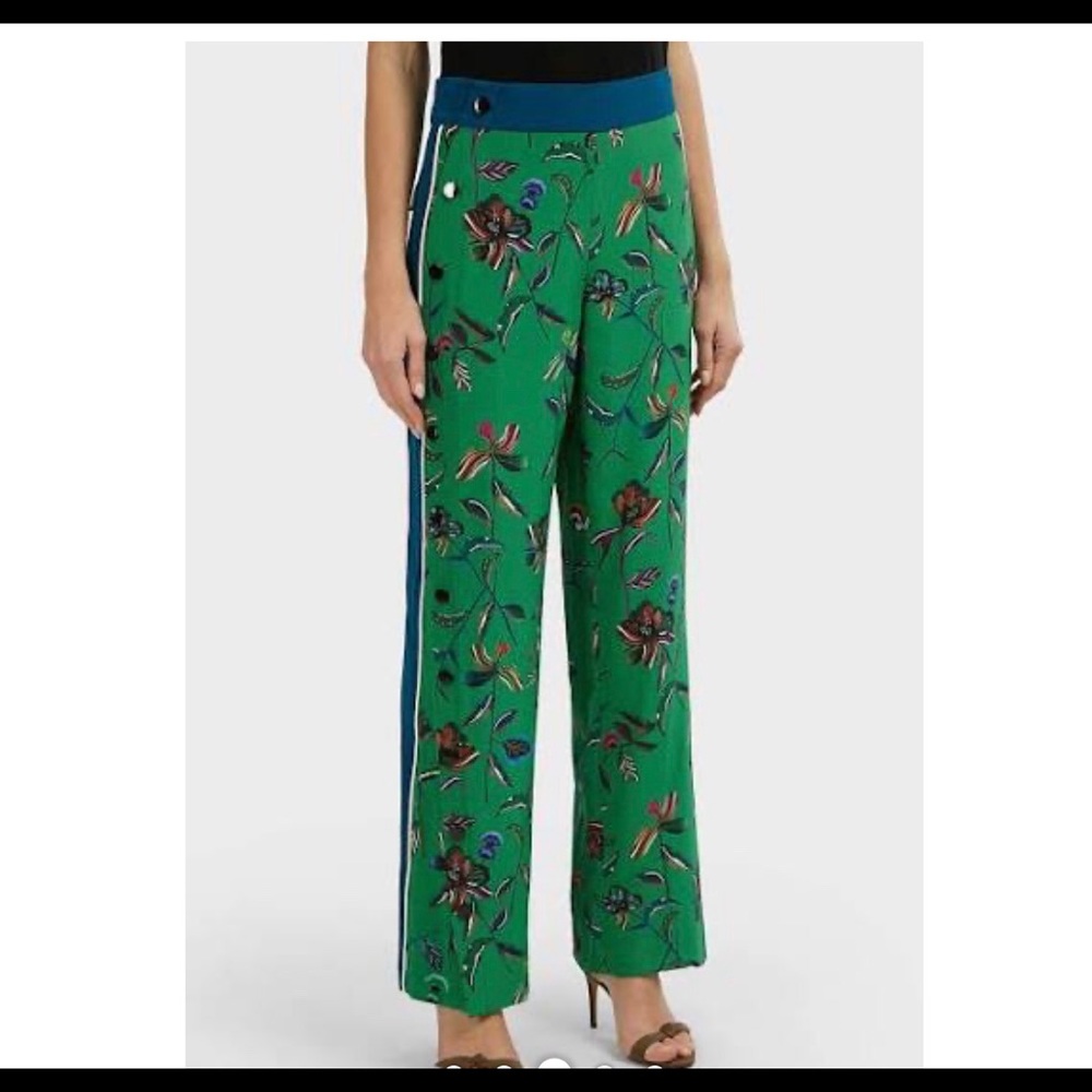 Side snap woman casual floral pants